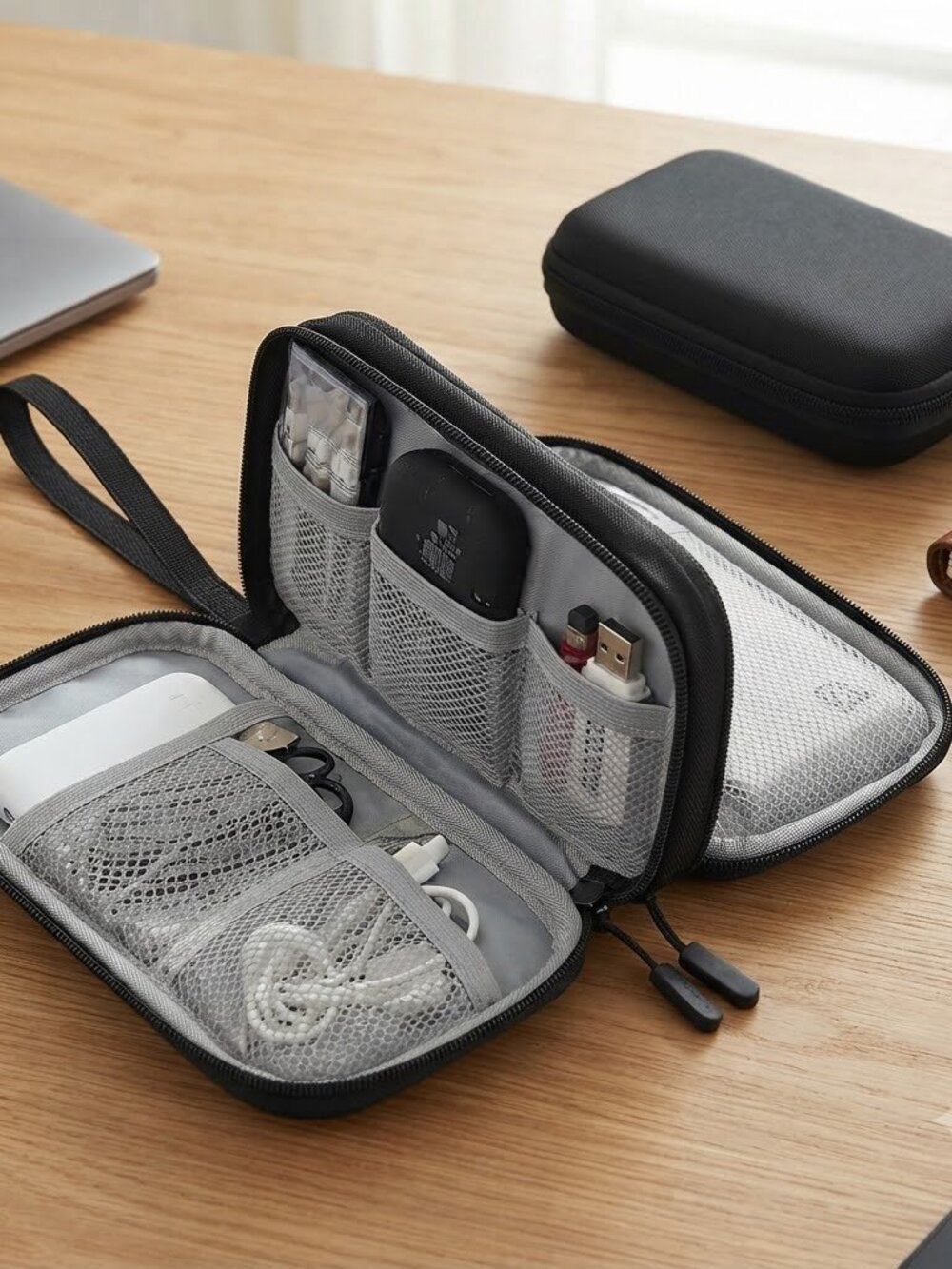 Electronic Cable Travel Carry Case Organizer Black Waterproof
